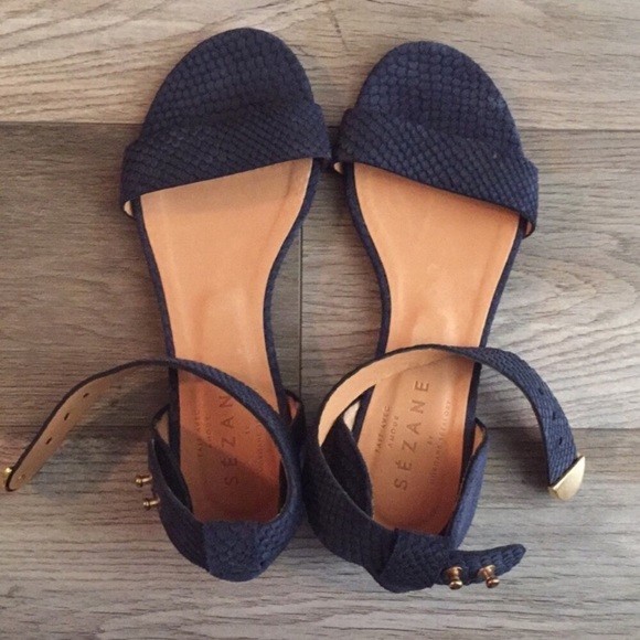 Sezane Shoes - Sezane Blue Sandals size 37